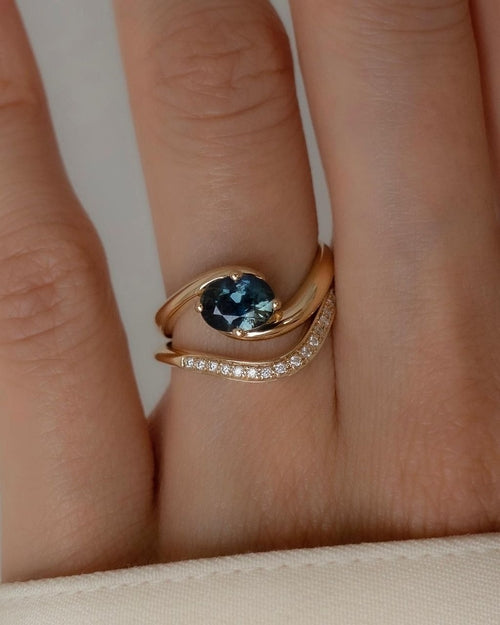 Blue Zircon Oval Ring