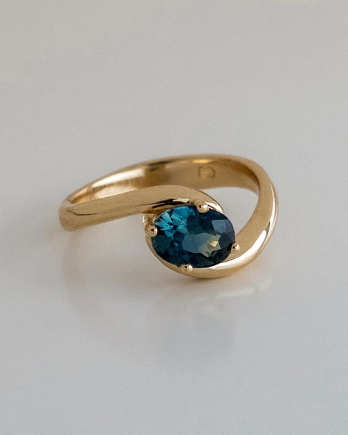 Blue Zircon Oval Ring