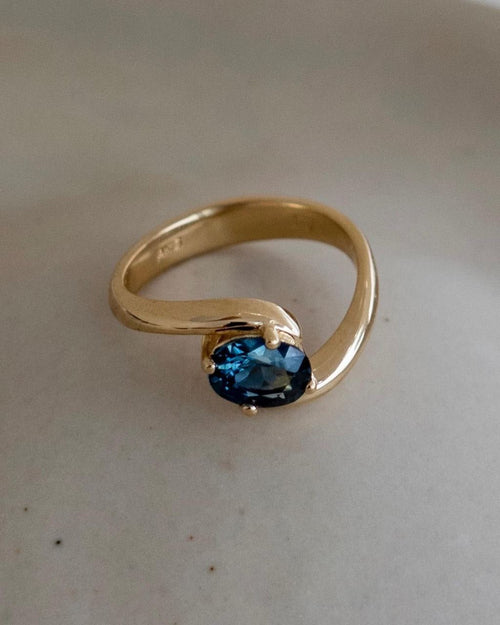 Blue Zircon Oval Ring