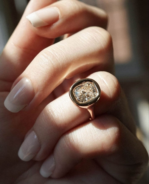 White Zircon Octagon Ring