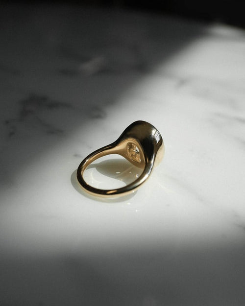 White Zircon Octagon Ring