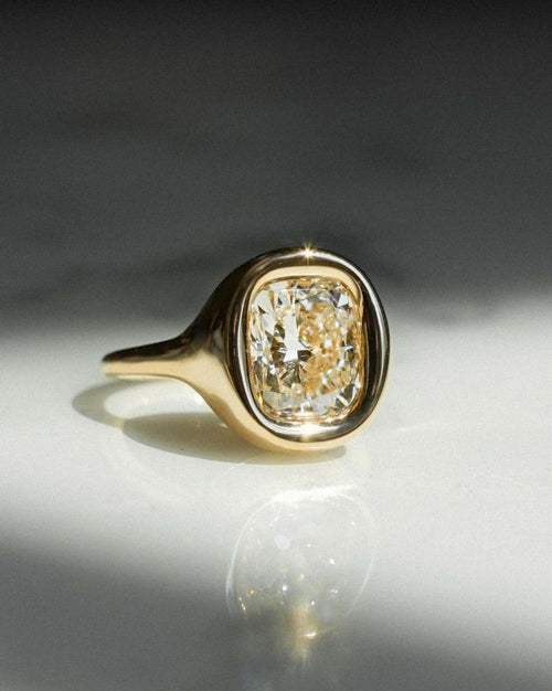 White Zircon Octagon Ring