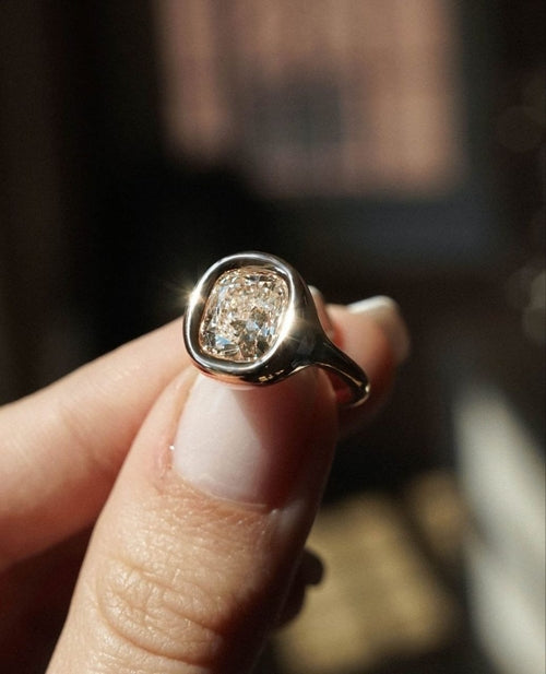 White Zircon Octagon Ring