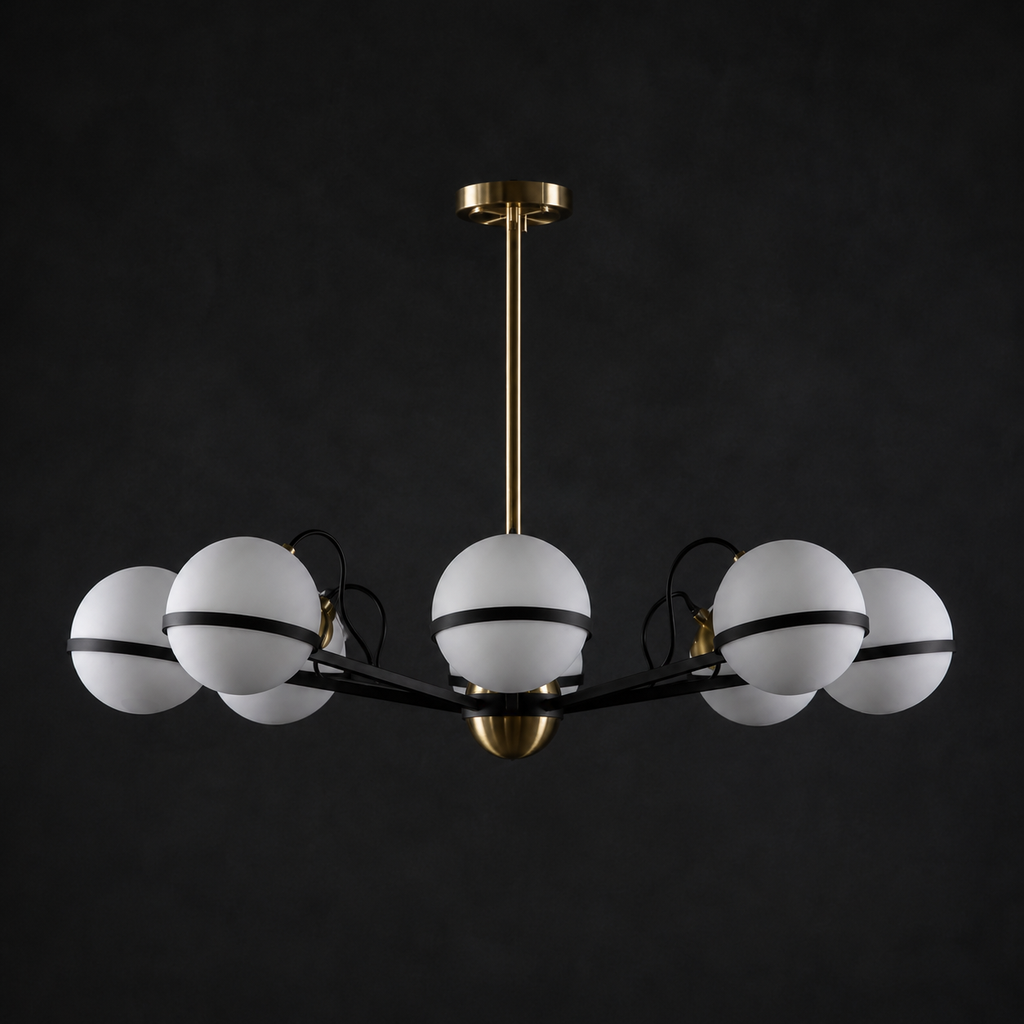 Alba Milk Glass Globe Chandelier