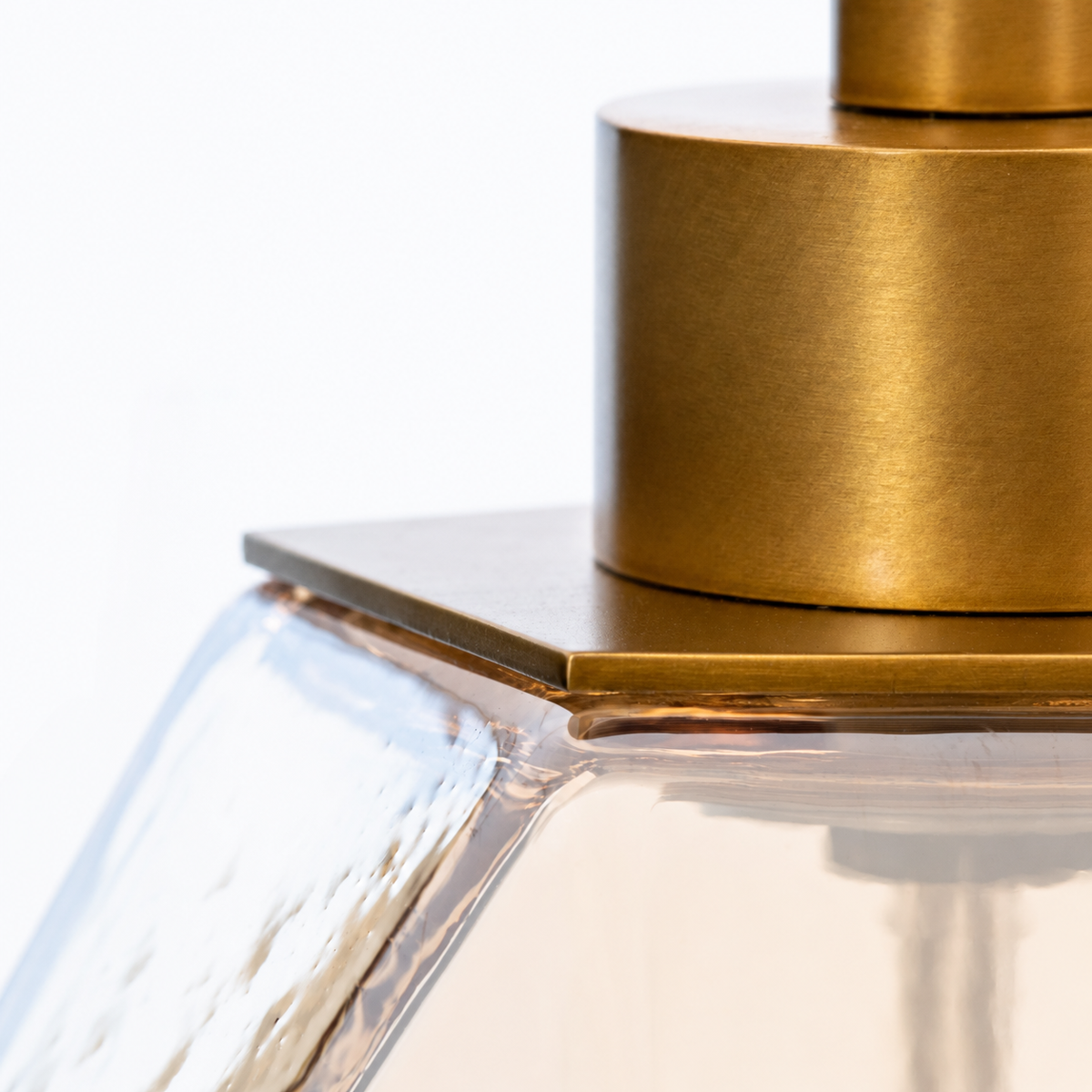 Amber Geometric Glass Table Lamp
