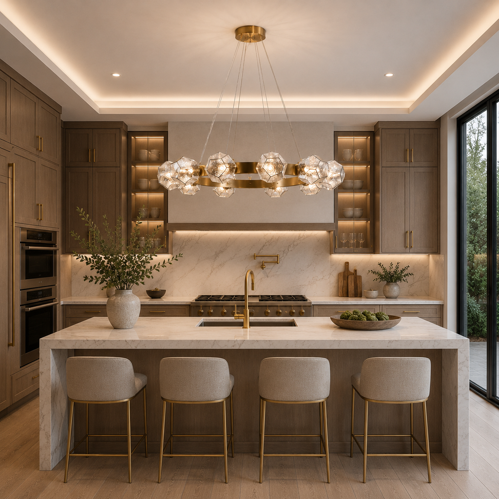 Emille Geometric Glass Chandelier