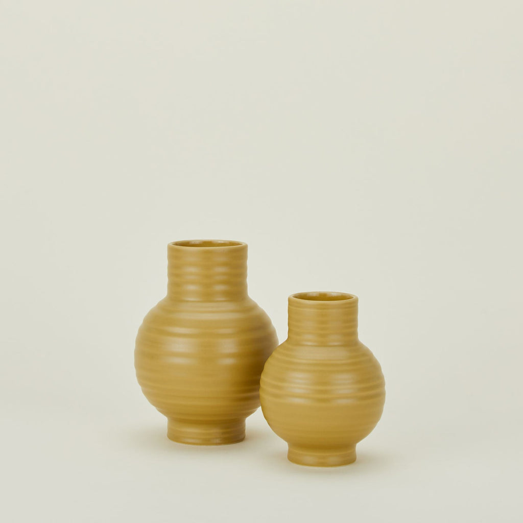Essential Ceramic Vase in Mustard in Small and Large sizes.