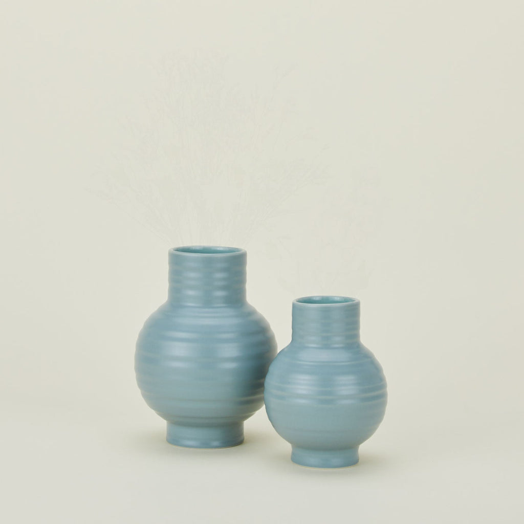 Essential Ceramic Vase in Sky in Small and Large sizes.