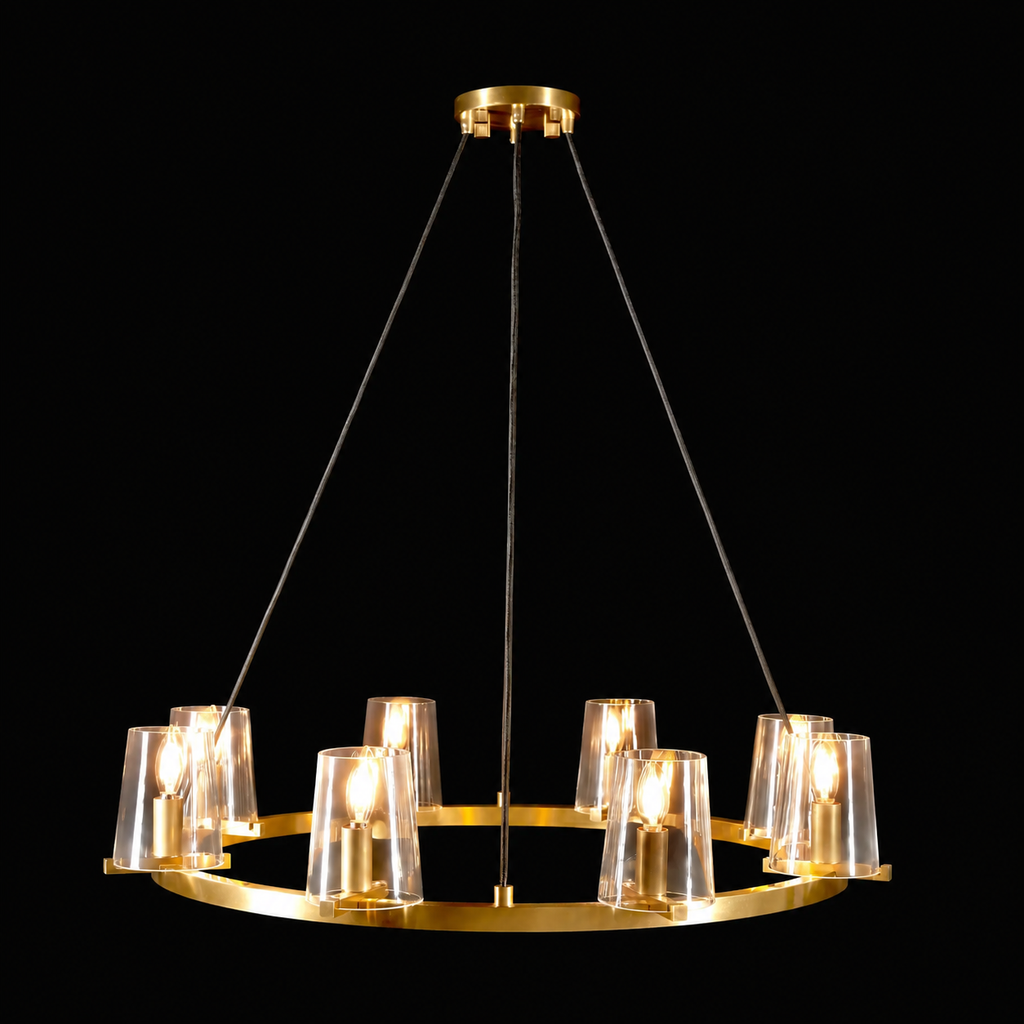 Mackenzie Round Glass Shade Chandelier