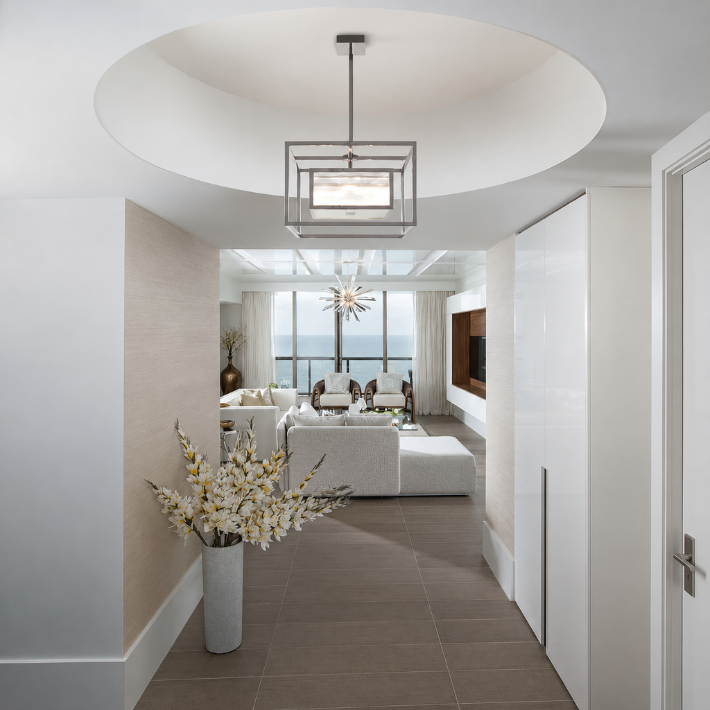 Upton Geometric Stainless Steel Chandelier