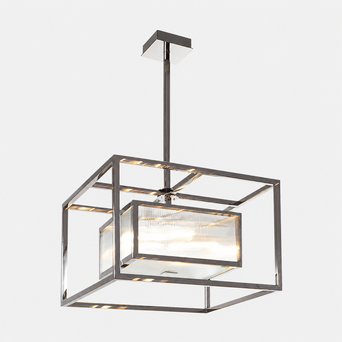 Upton Geometric Stainless Steel Chandelier