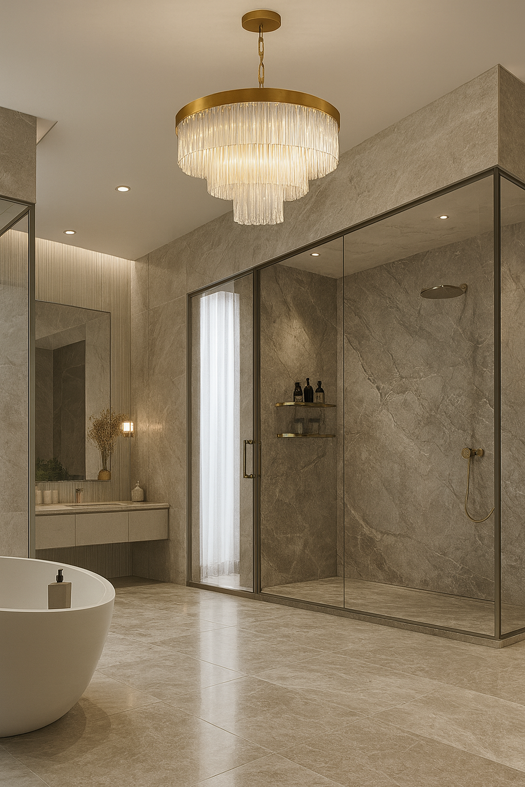 Valentina Satin Brass Chandelier