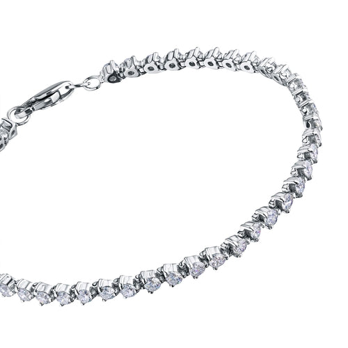 White Gold Diamond Bracelet, 3.24ct