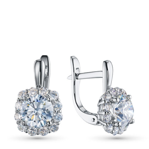 White Gold Diamond Earrings, 2.84ct