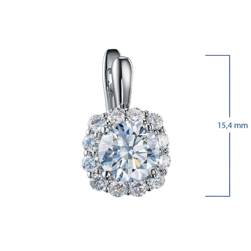 White Gold Diamond Earrings, 2.84ct