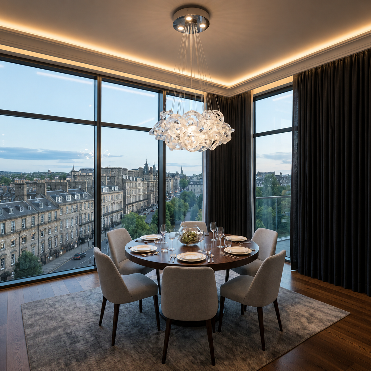 Loren Clear Rope Glass Chandelier