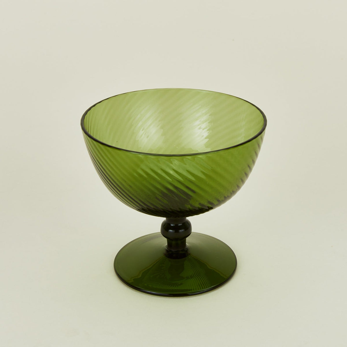 Detailed view of optic goblet in olive