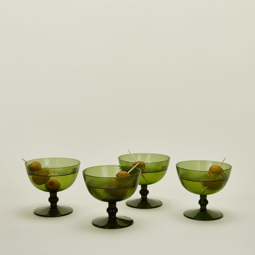 Optic coupe set of 4 in olive