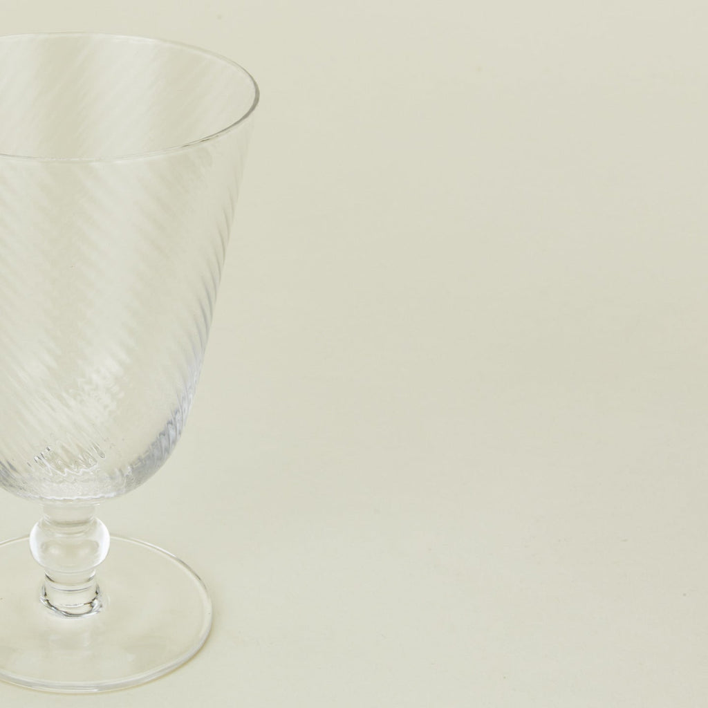 Close up view of optic goblet in clear