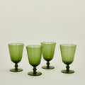 Optic goblet set of 4 in olive