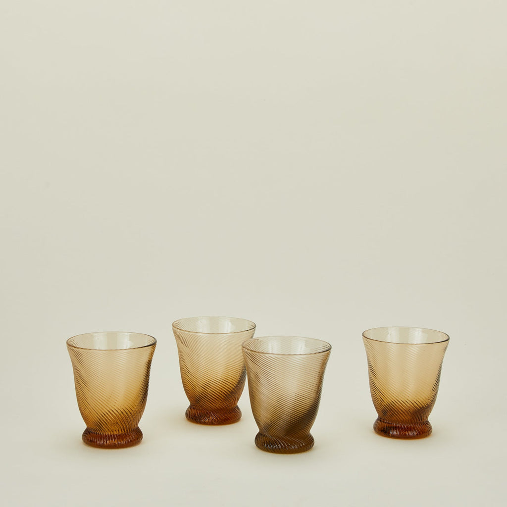 Sharland spiral tumbler in brown, set of 4.