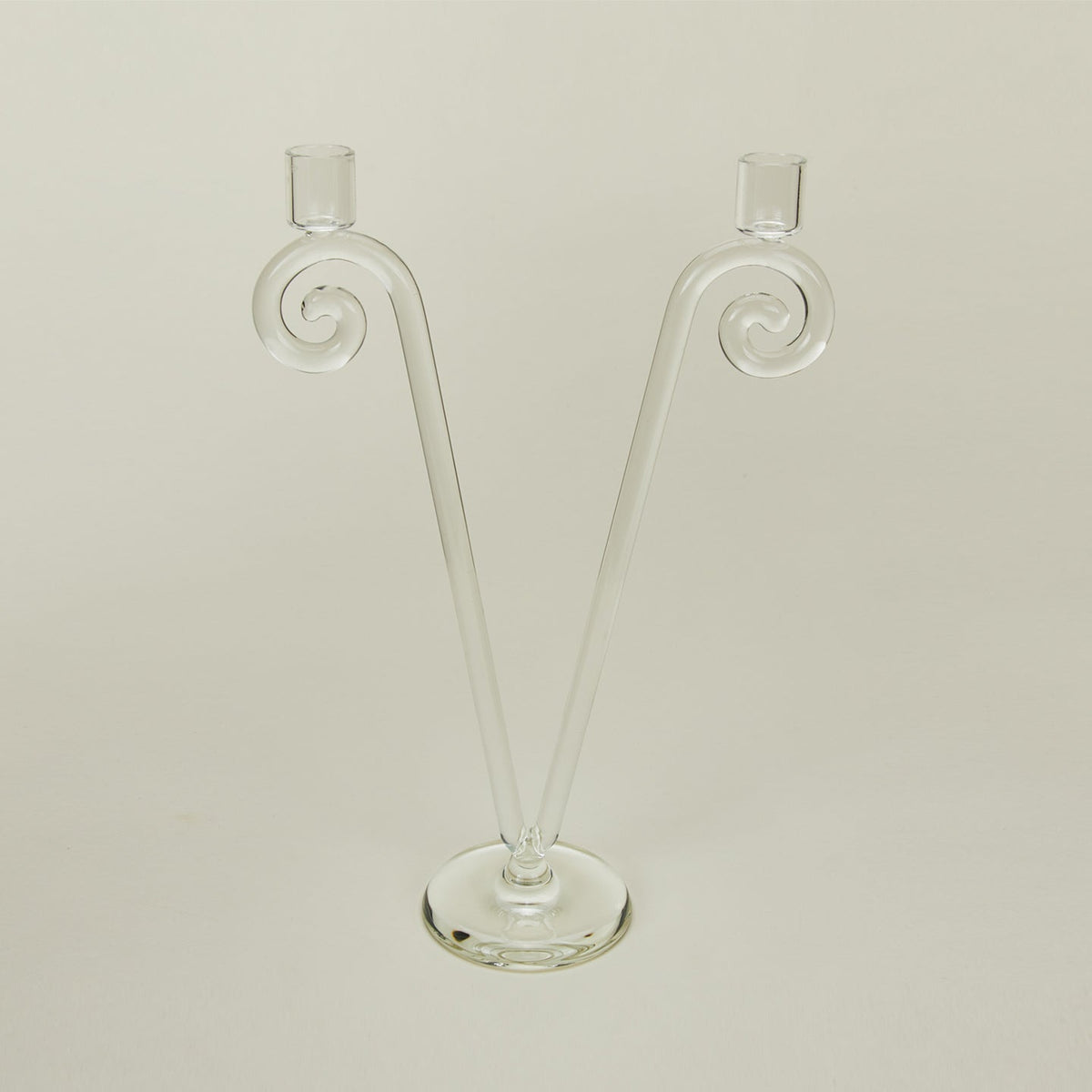 Close up view of Double Stem Spiral Candle Holder