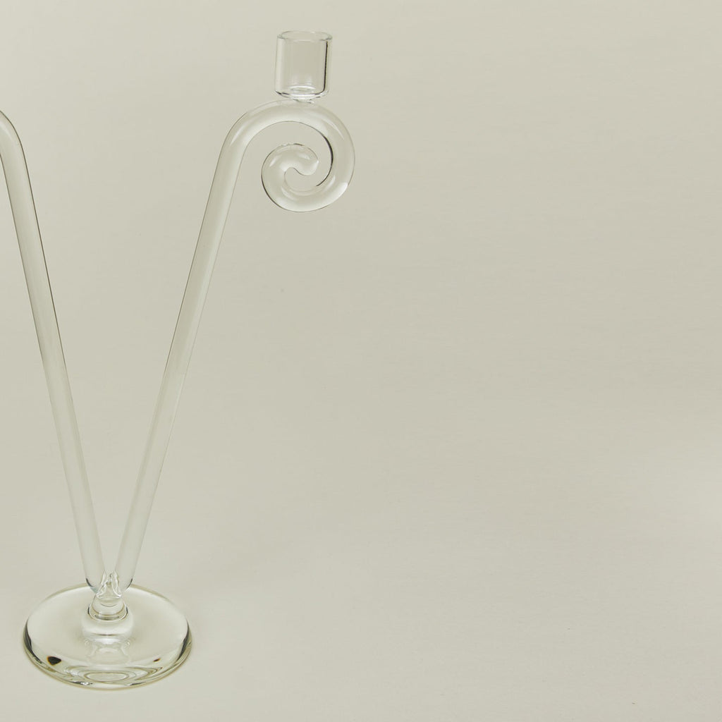 Detailed view of Double Stem Spiral Candle Holder