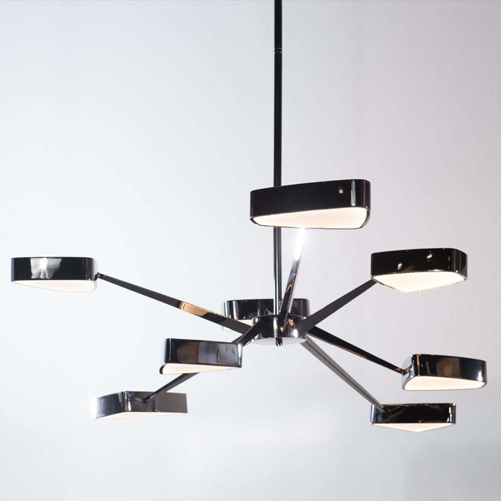 Ursa Black Chrome Contemporary Retro Chandelier