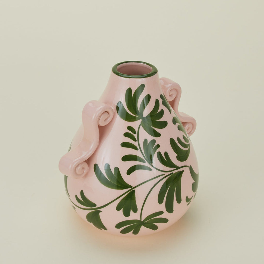 Painted Teardrop Vase - Nude/Olive