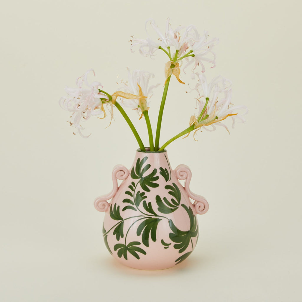 Painted Teardrop Vase - Nude/Olive