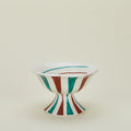 Tutti Frutti Footed Bowl - Cacao + Blue Stripes