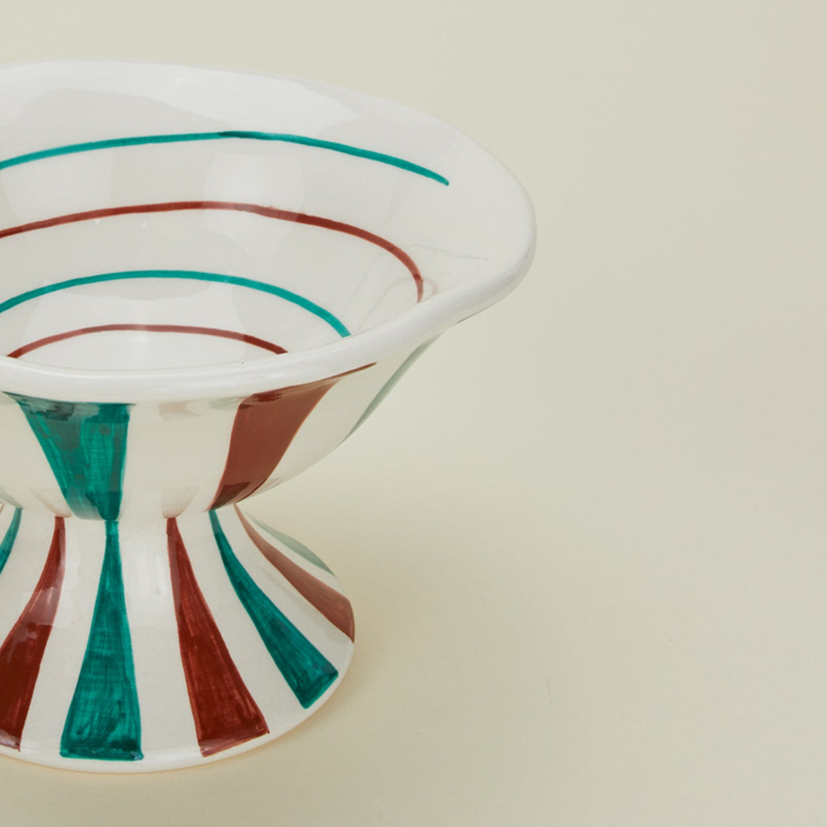 Tutti Frutti Footed Bowl - Cacao + Blue Stripes